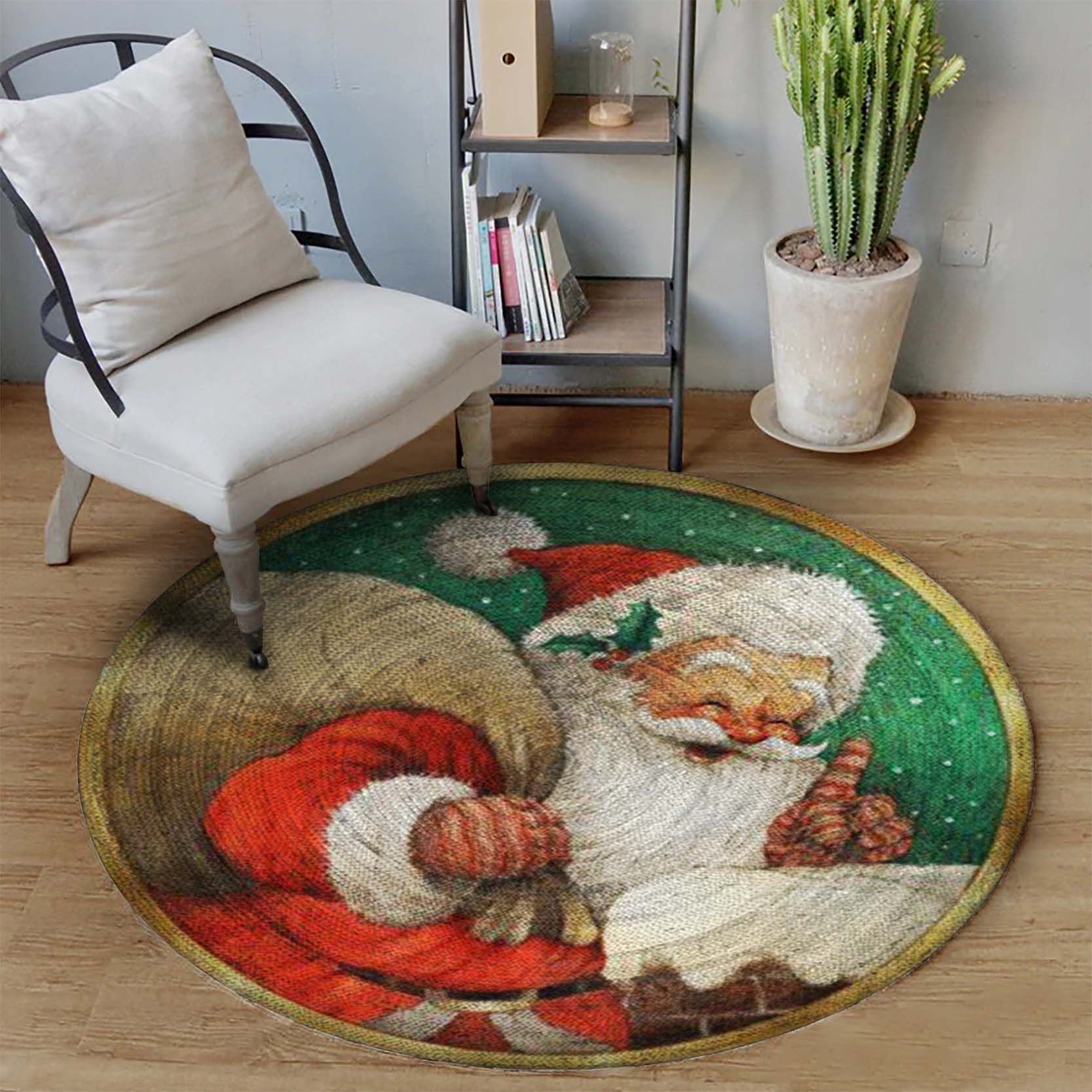 Christmas Snowman Round Carpet