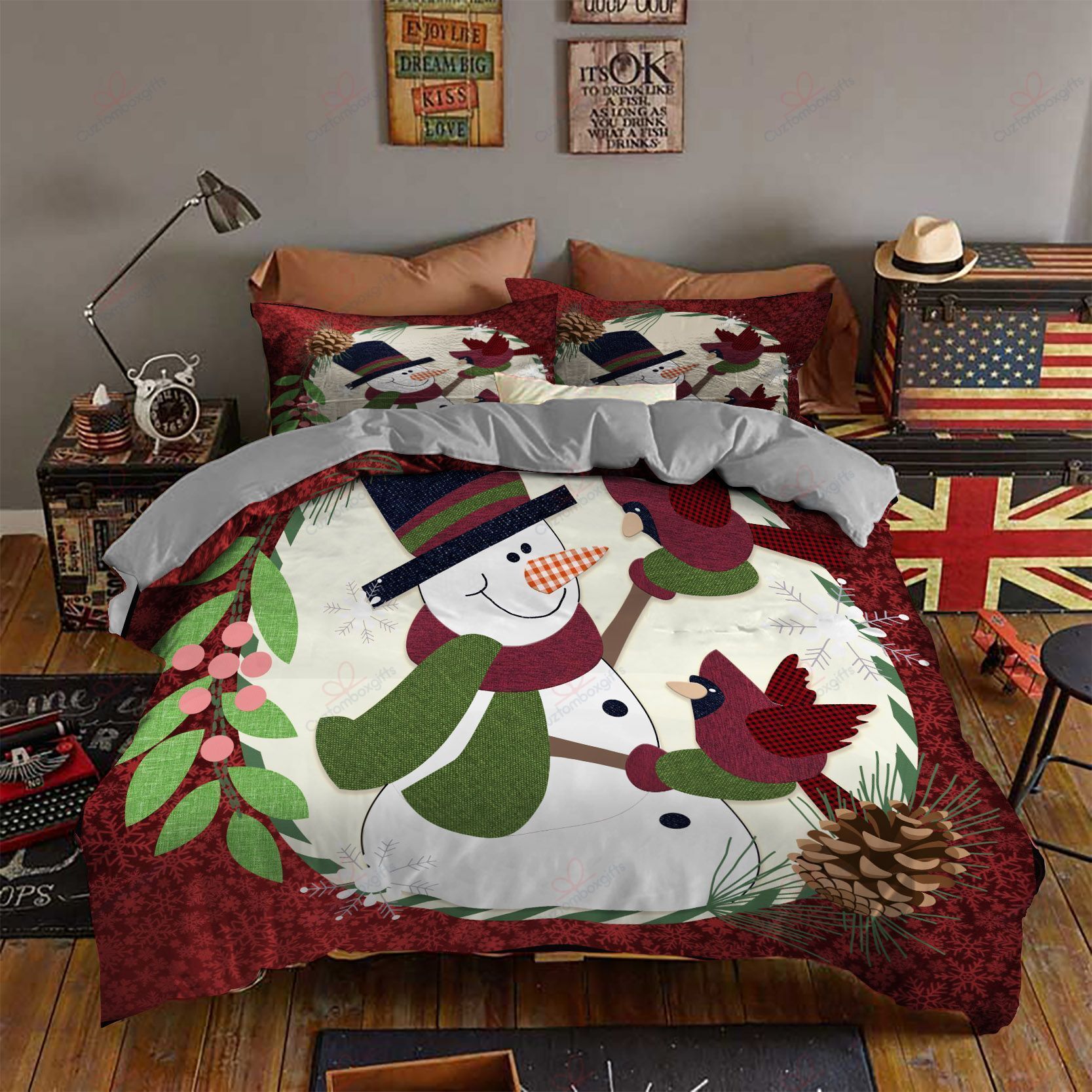 Christmas Snowman Bedding Set