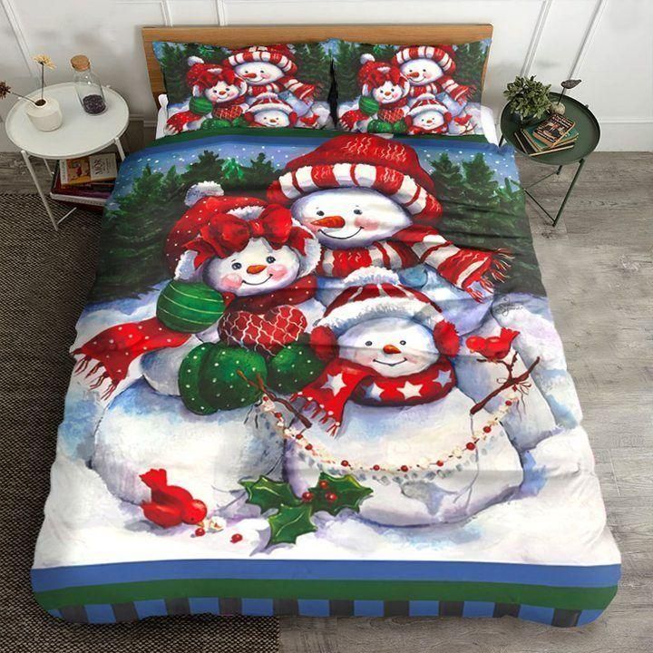 Christmas Snowman Happy Life Bedding Set