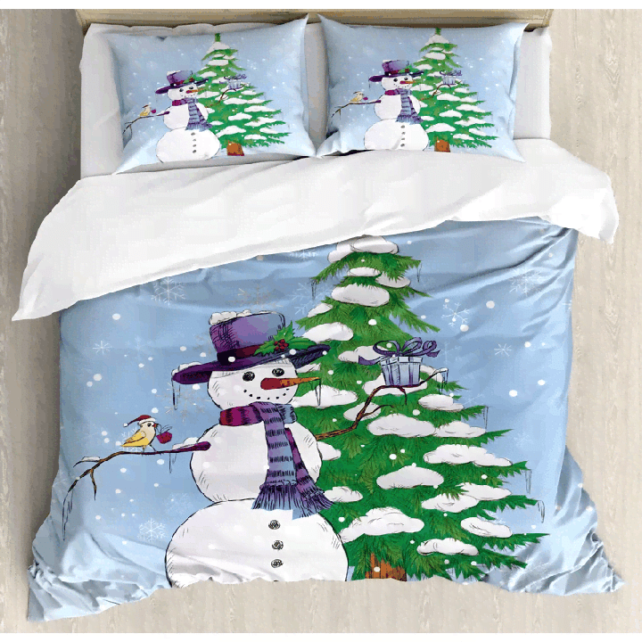 Christmas Snowman In Winter Bedding Set