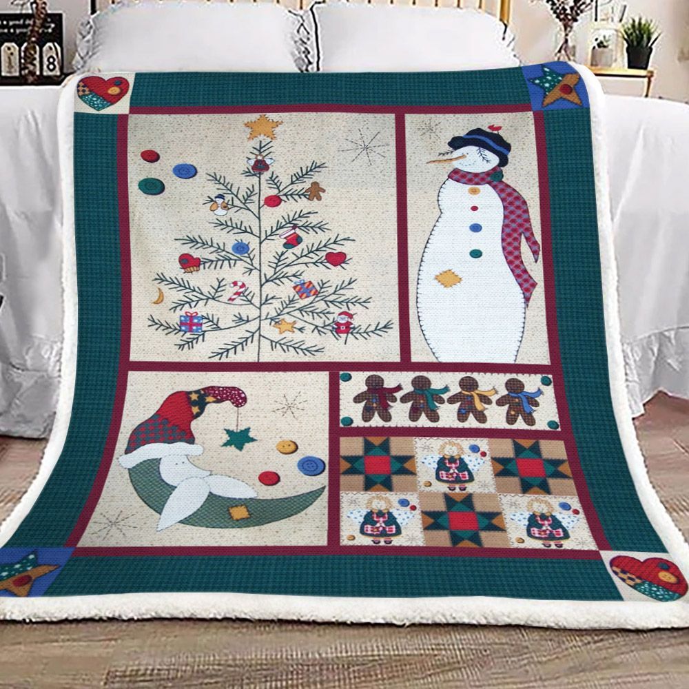Christmas Snowman Sherpa Fleece Blanket