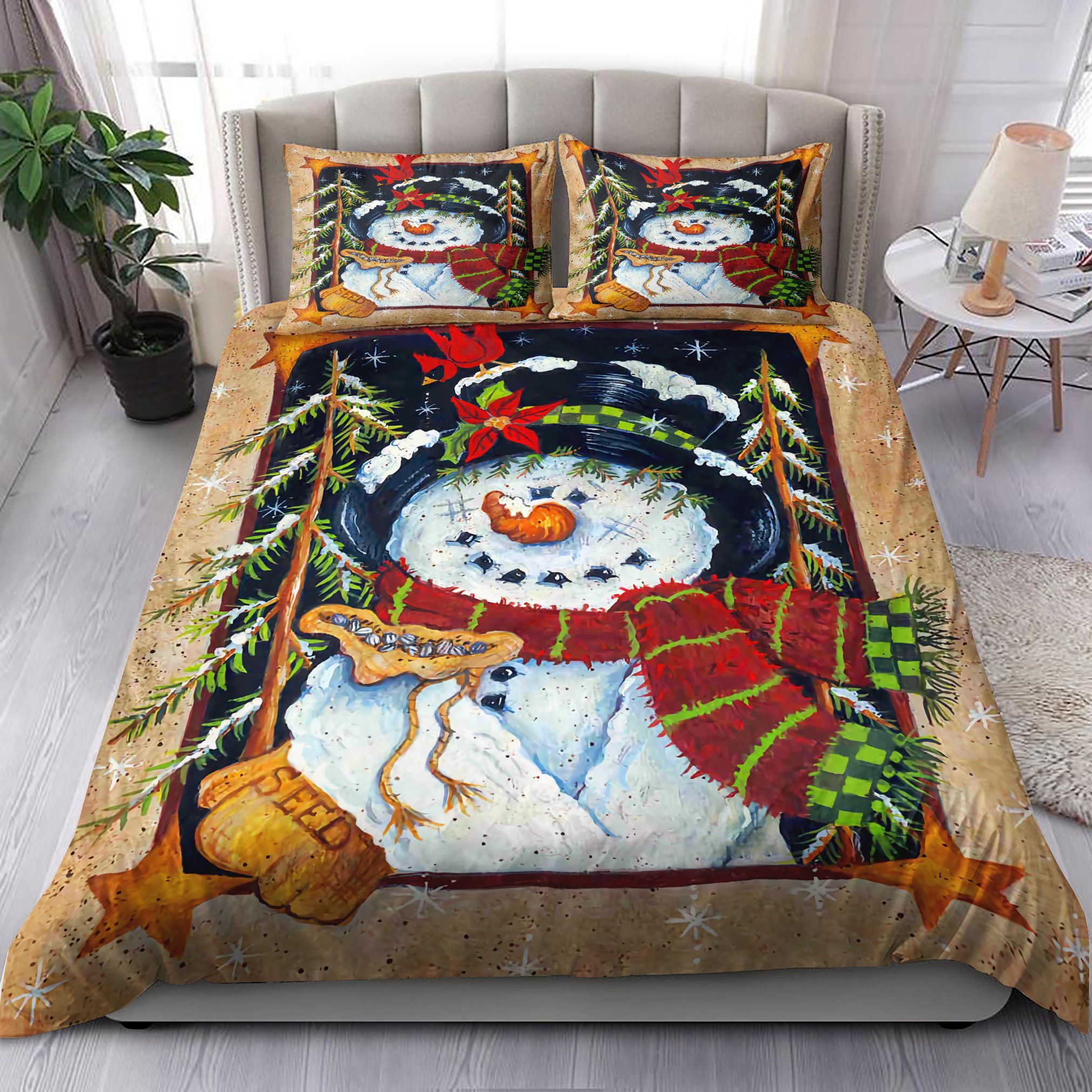 Christmas Snowman Vintage Bedding Set