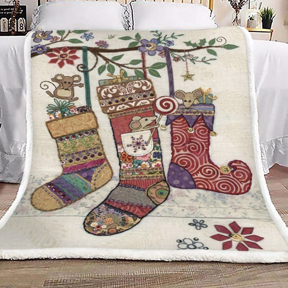 Christmas Socks Sherpa Fleece