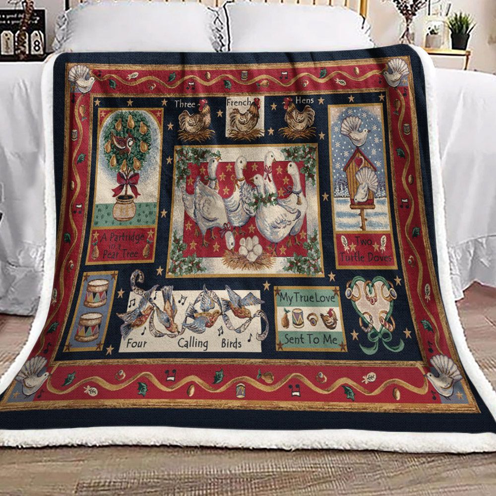 Christmas Song Sherpa Fleece Blanket