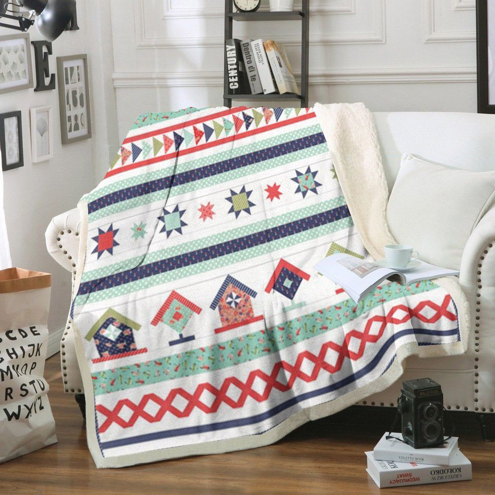 Christmas Songbird Sherpa Fleece Blanket