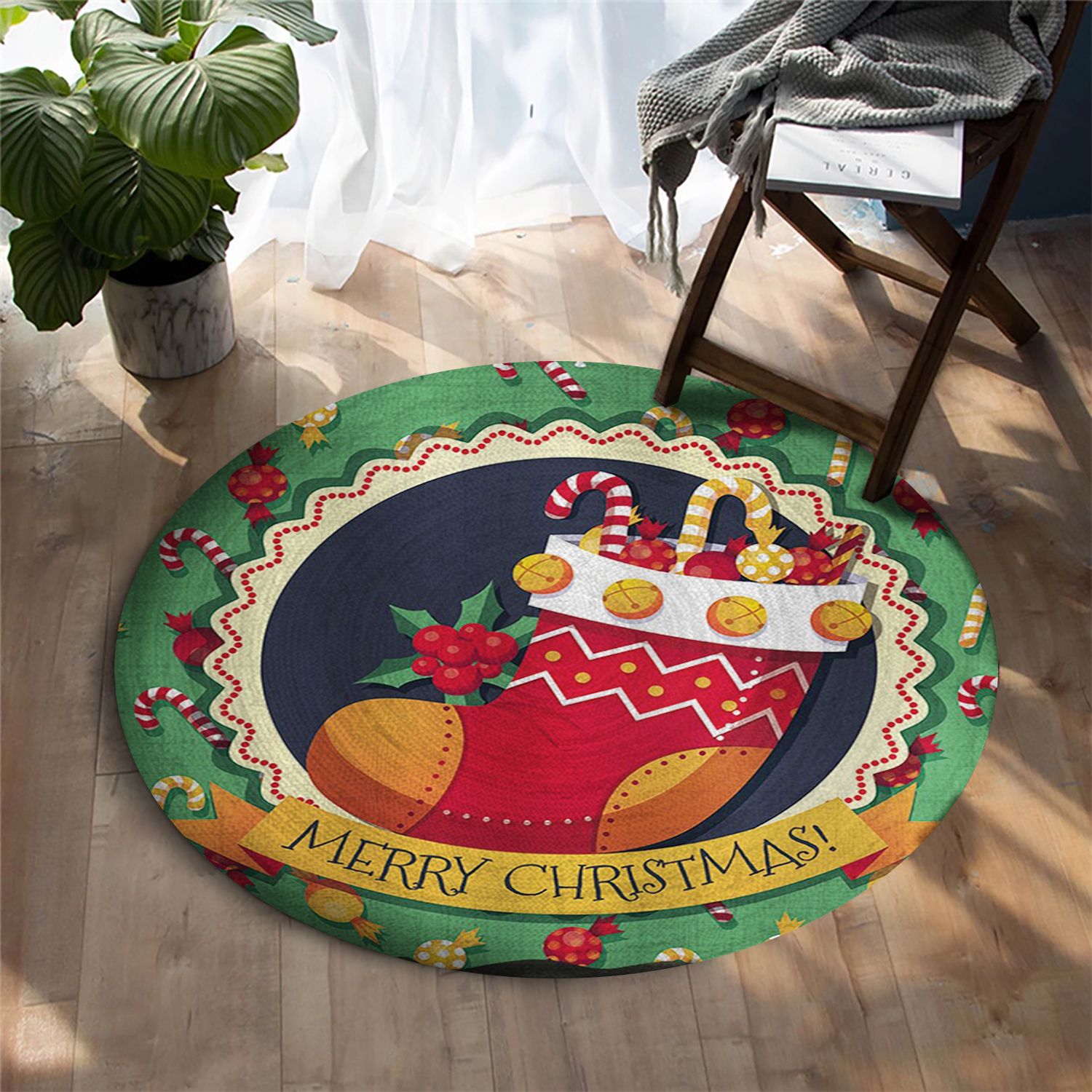Christmas Stock Round Carpet
