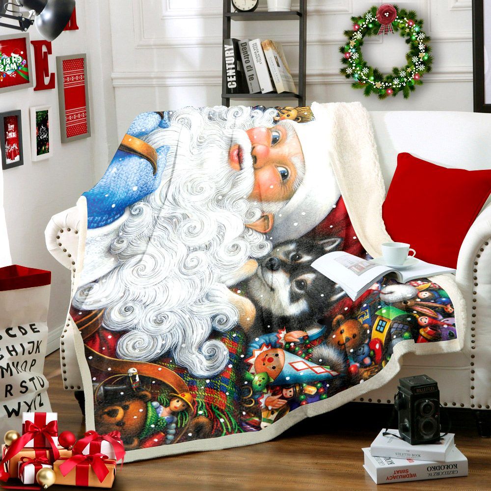Christmas Stowaway Sherpa Fleece Blanket