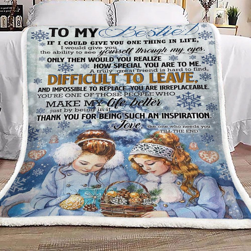 Christmas To My Bestie Sherpa Fleece Blanket