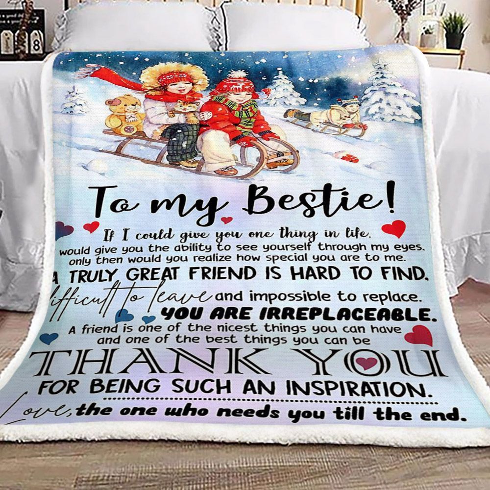 Christmas To My Bestie Sherpa Fleece Blanket