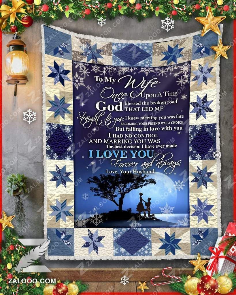 Christmas To My Wife Sherpa Fleece Blanket