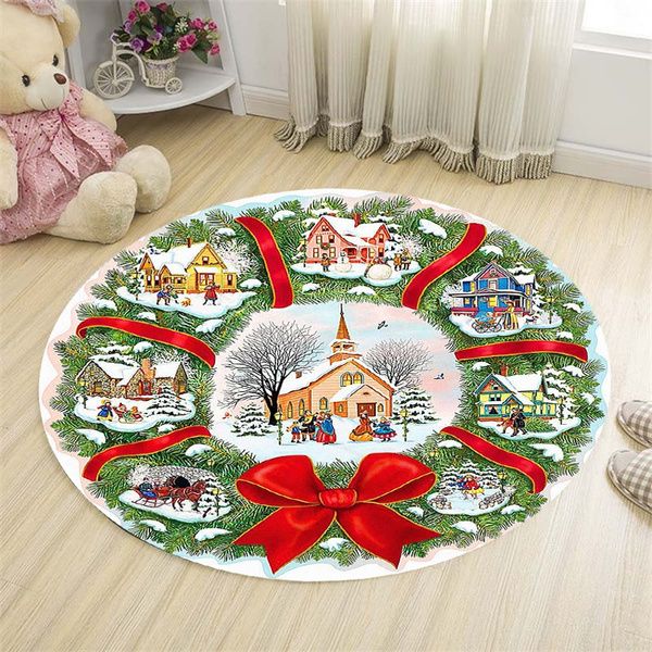 Christmas Town Round Carpet
