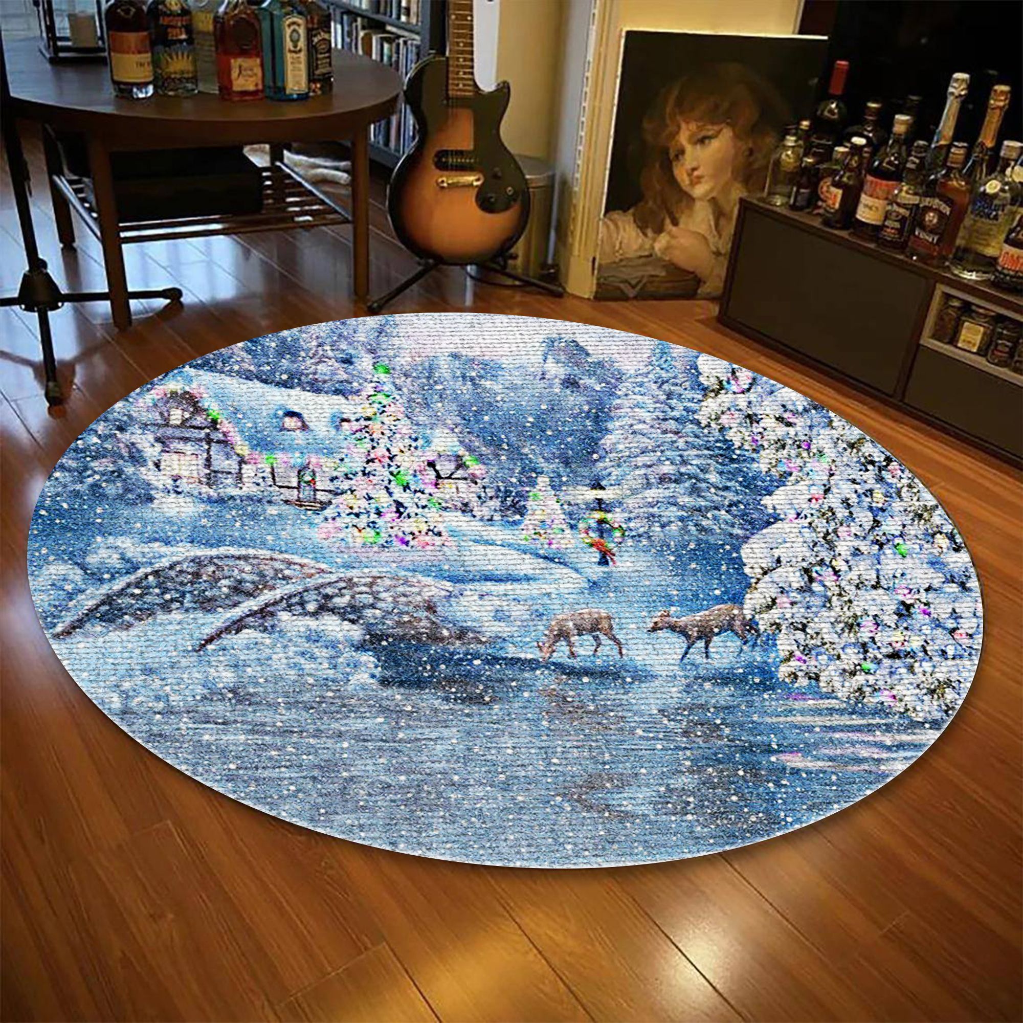 Christmas Town Round Carpet