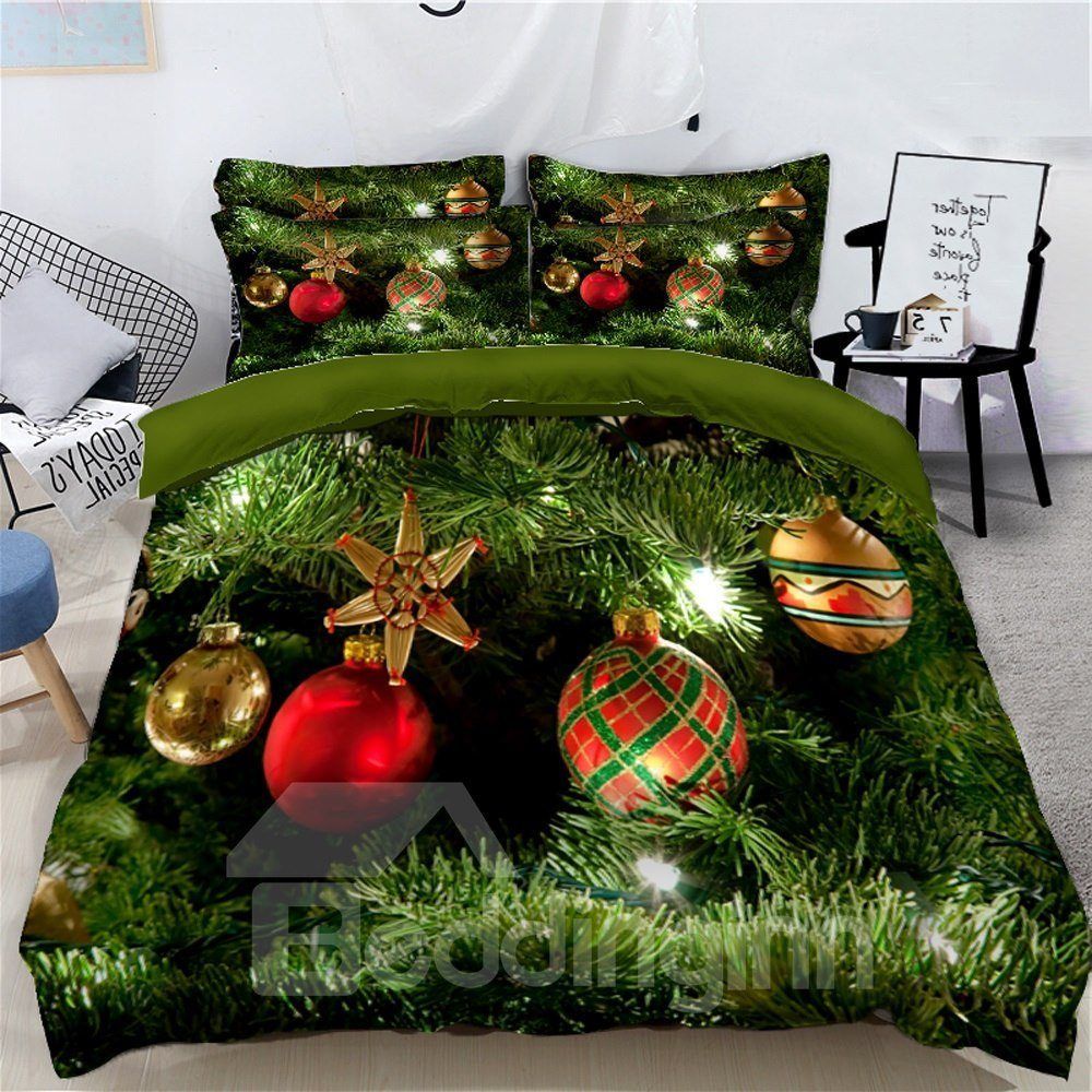 Christmas Tree And Balls Bedding Set