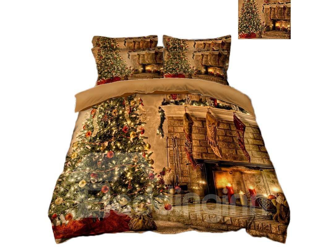 Christmas Tree And Colored Lights Bedding Set