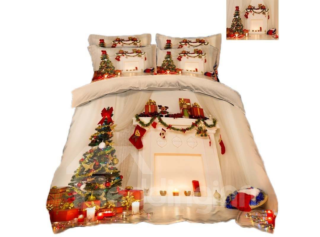 Christmas Tree And Presents Bedding Set