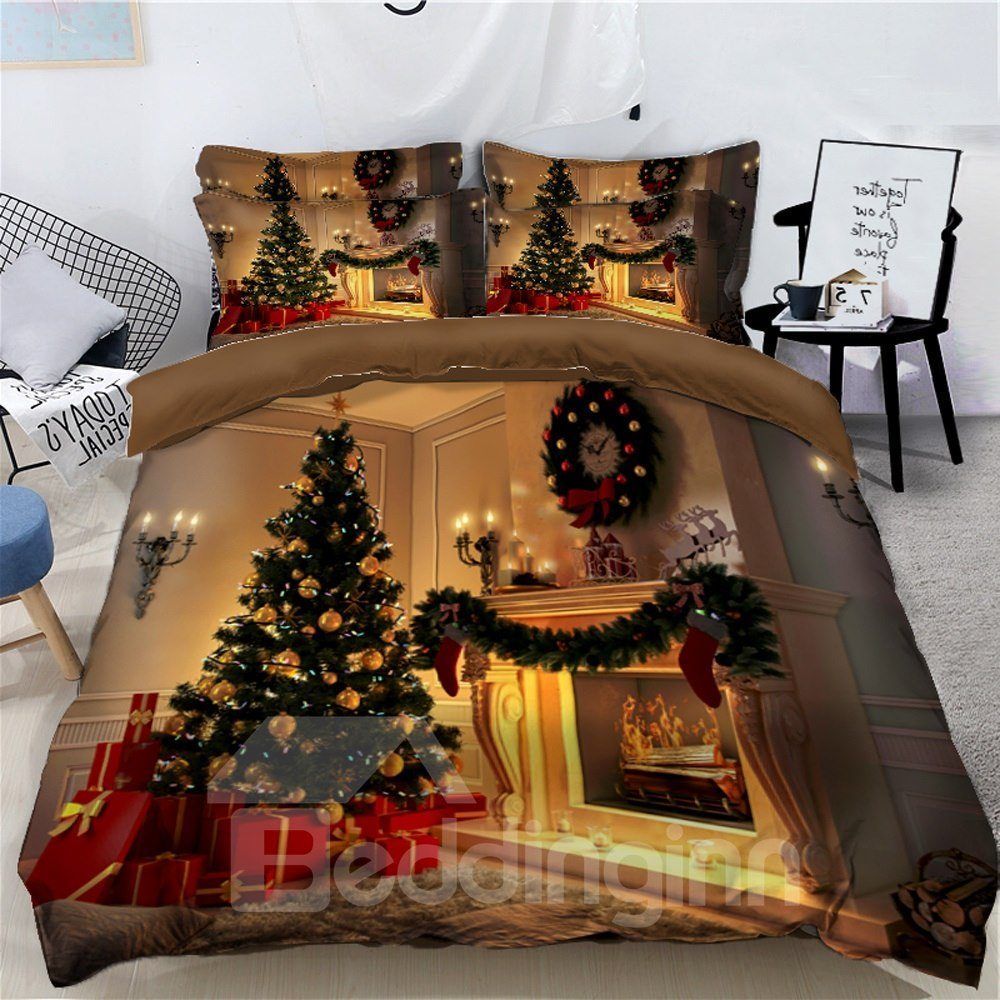 Christmas Tree And Stoves Bedding Set
