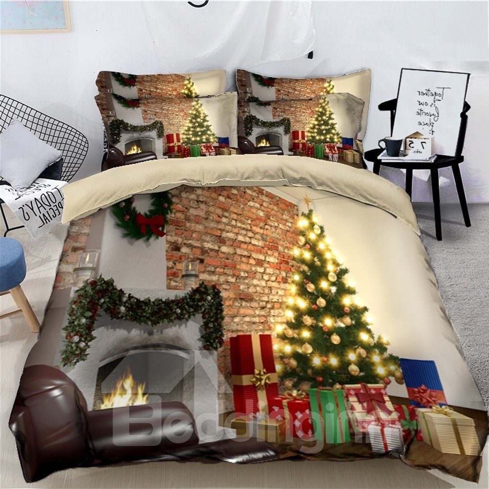 Christmas Tree And Stoves Bedding Set