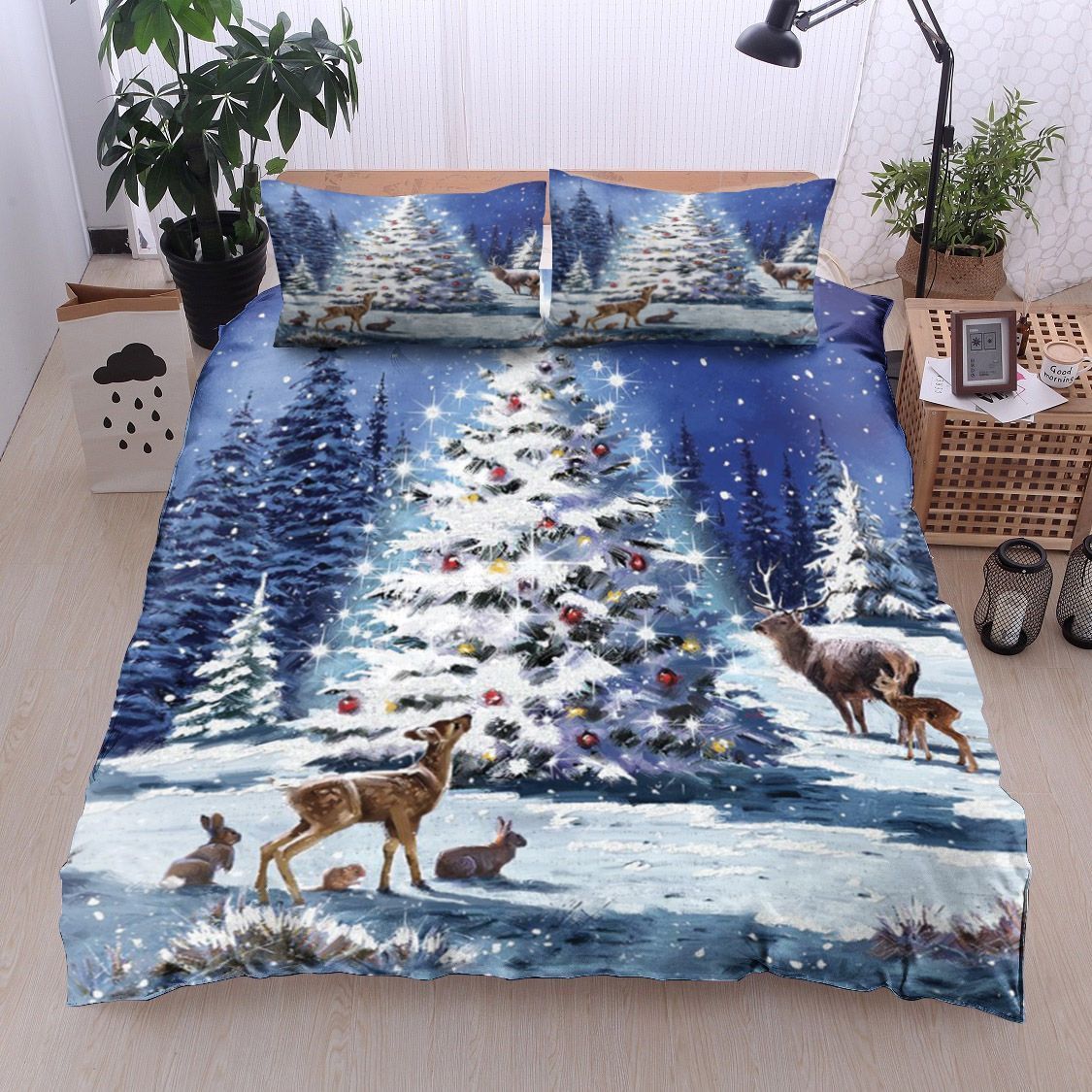 Christmas Tree Animals Bedding Set