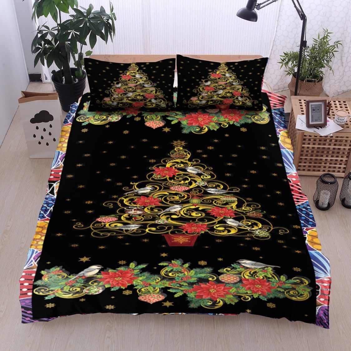 Christmas Tree Bird Bedding Set