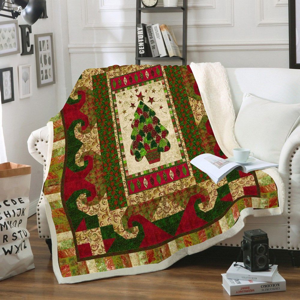 Christmas Tree Sherpa Fleece Blanket
