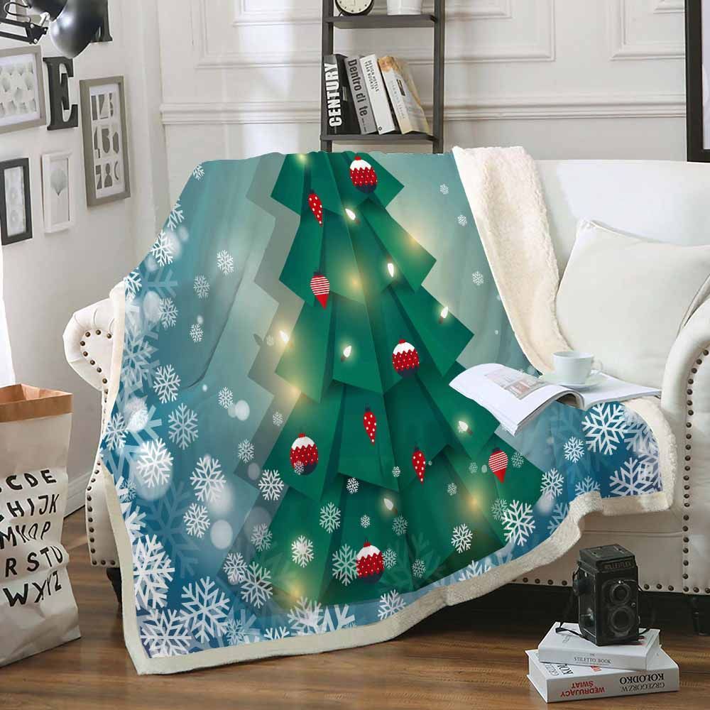 Christmas Tree Sherpa Fleece Blanket