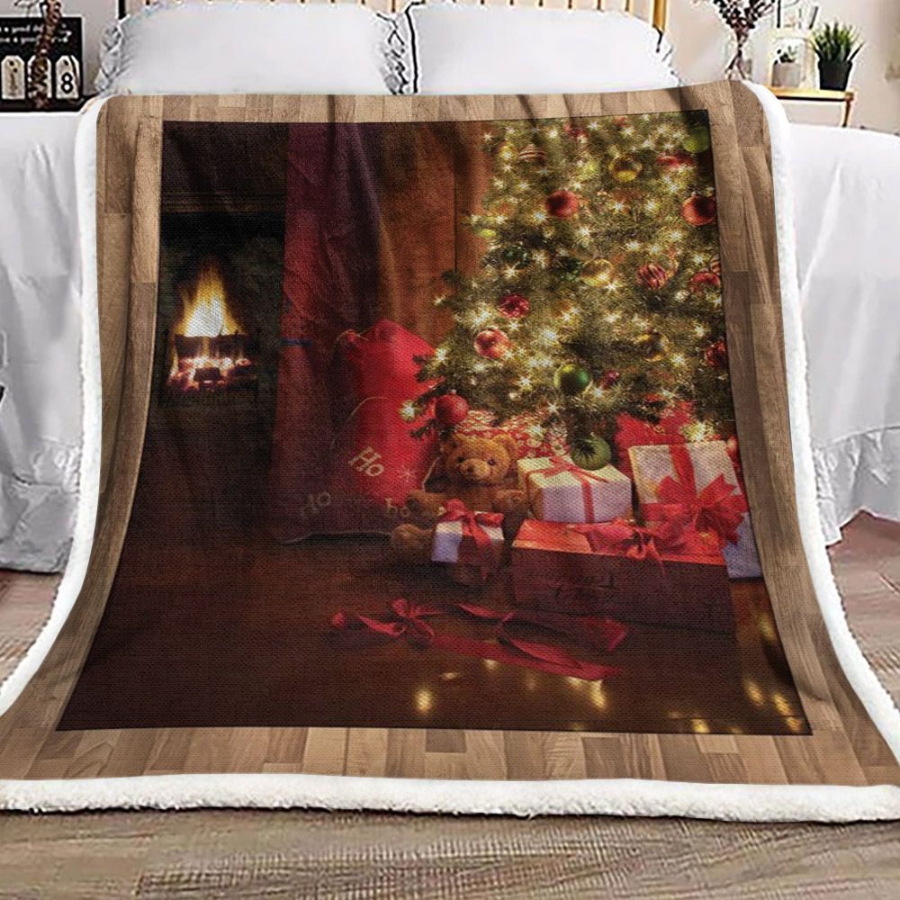 Christmas Tree Gift Sherpa Fleece Blanket