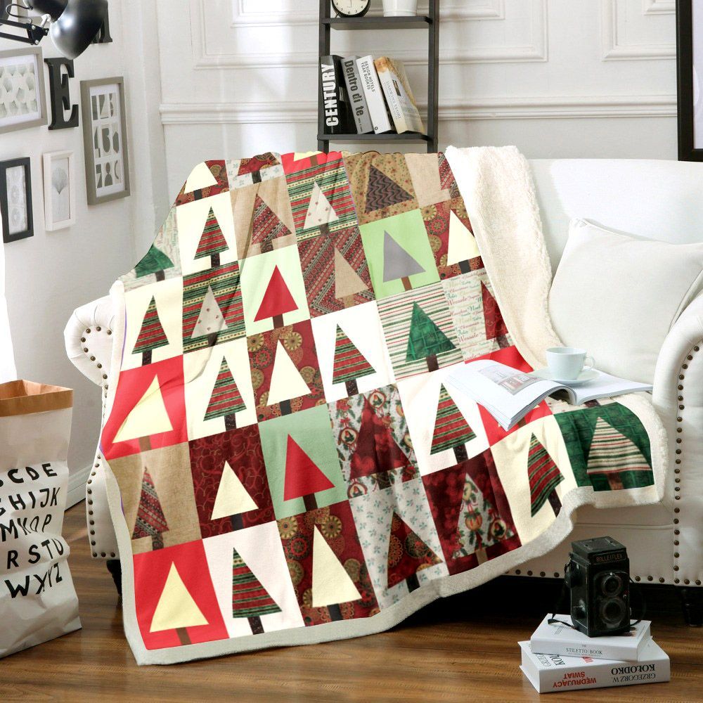 Christmas Tree Sherpa Fleece Blanket