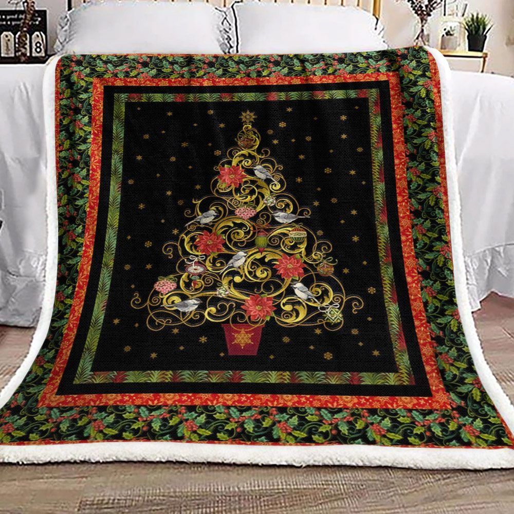Christmas Tree Sherpa Fleece Blanket