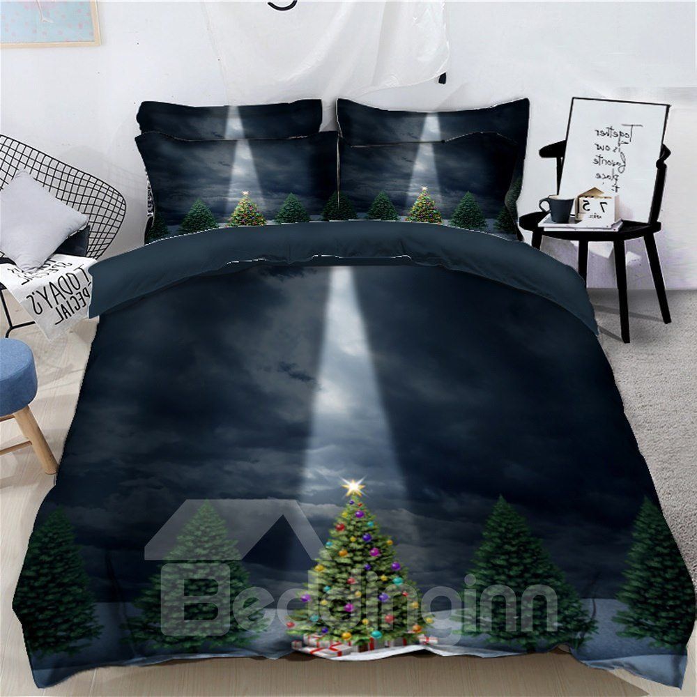 Christmas Tree Night 3d Bedding Set