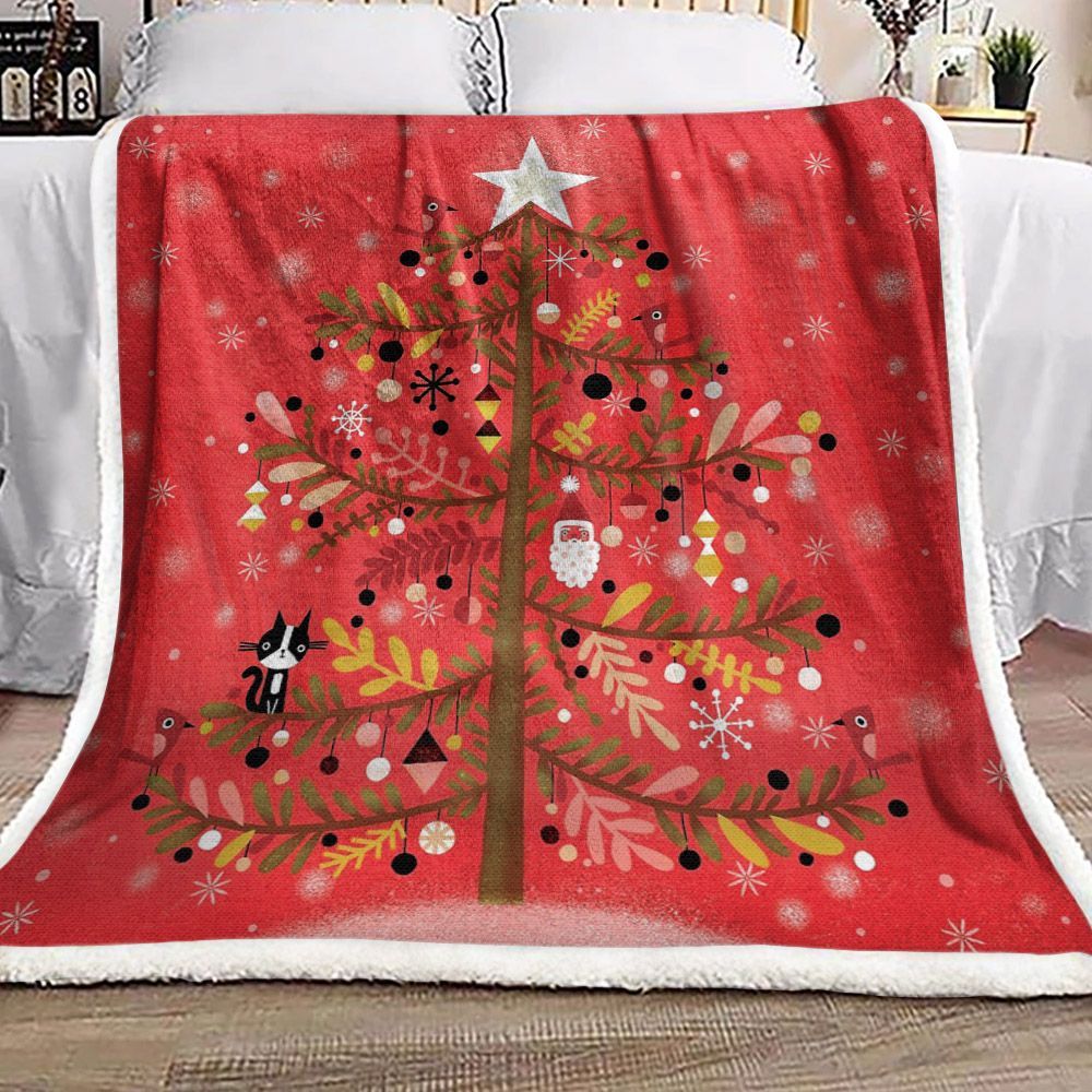 Christmas Tree Sherpa Fleece Blanket