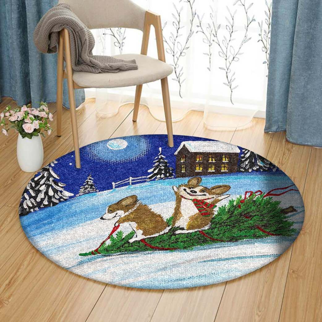 Christmas Tree Ride Round Carpet