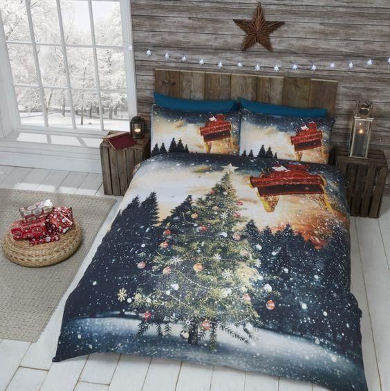 Christmas Tree Snow Day Bedding Set