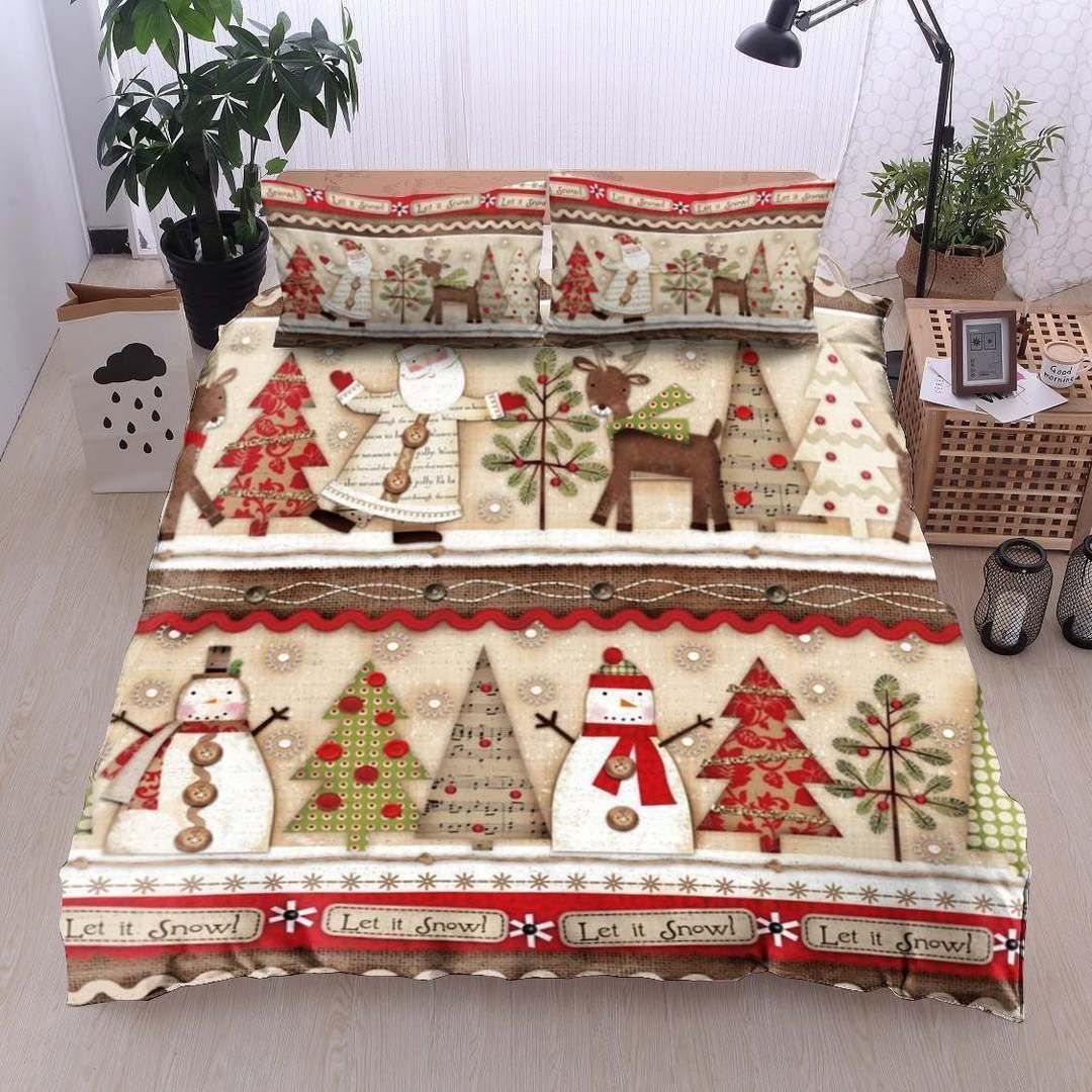Christmas Tree Snowman Bedding Set