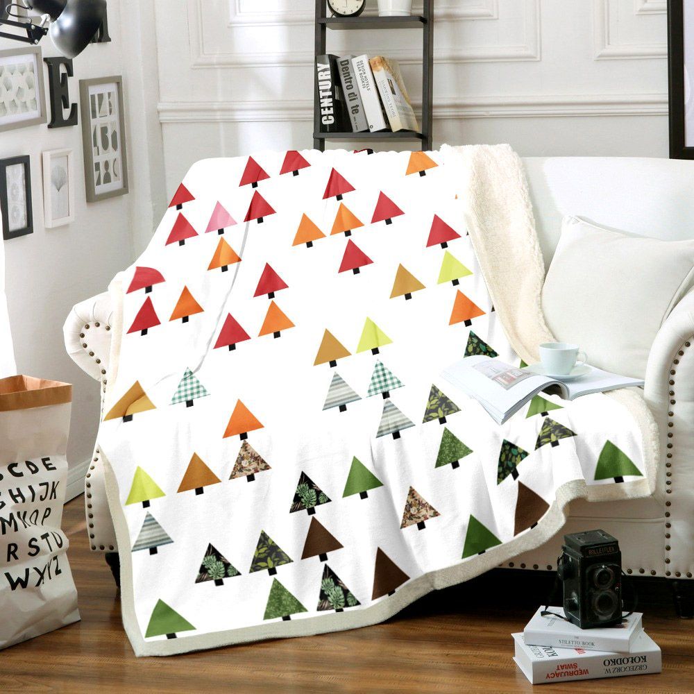 Christmas Tree Sherpa Fleece Blanket