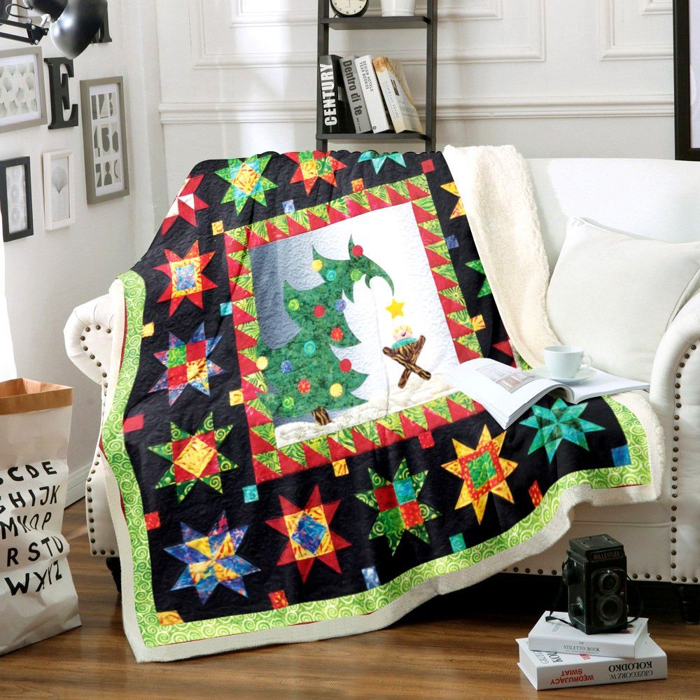 Christmas Tree Sherpa Fleece Blanket