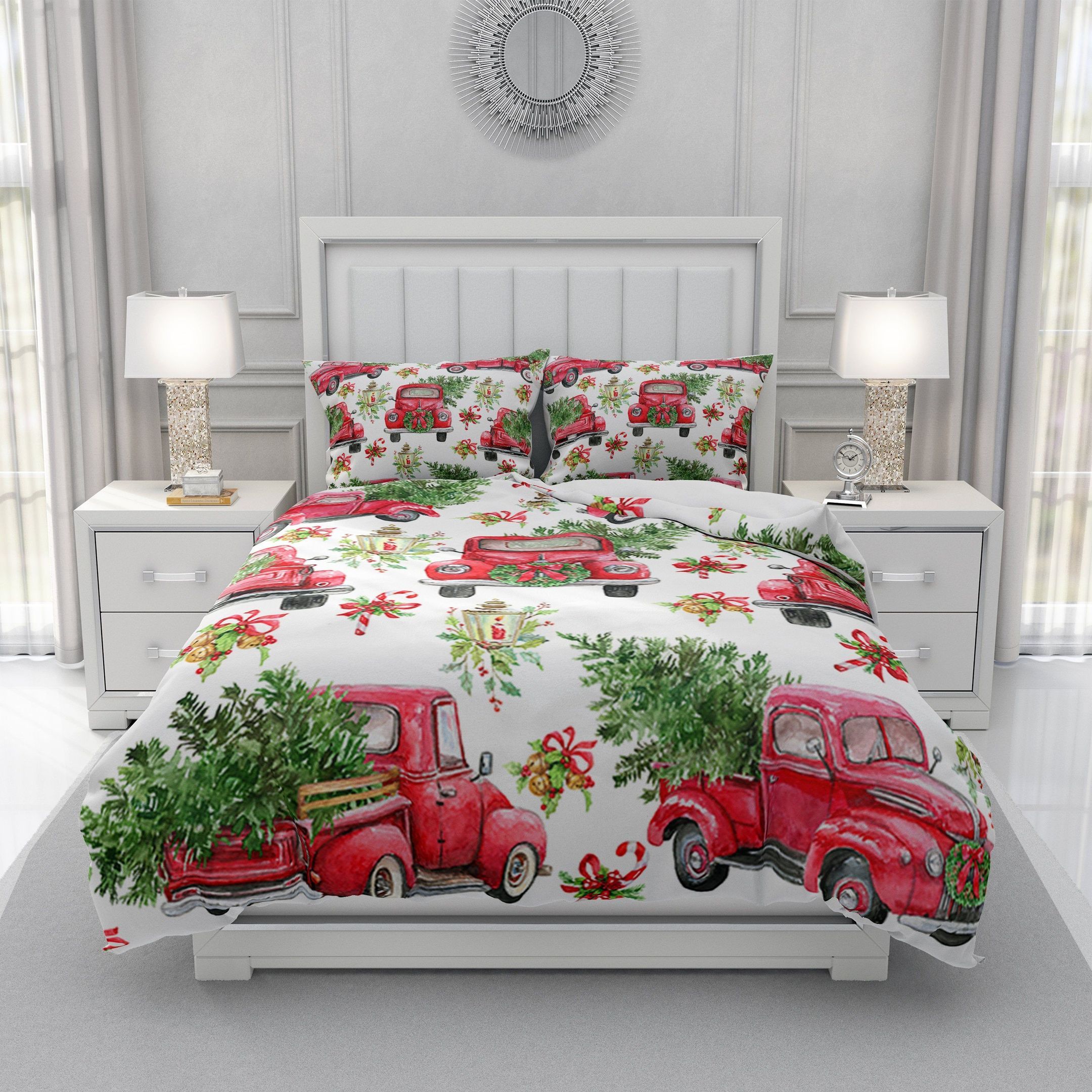 Christmas Tree Truck Bedding Set
