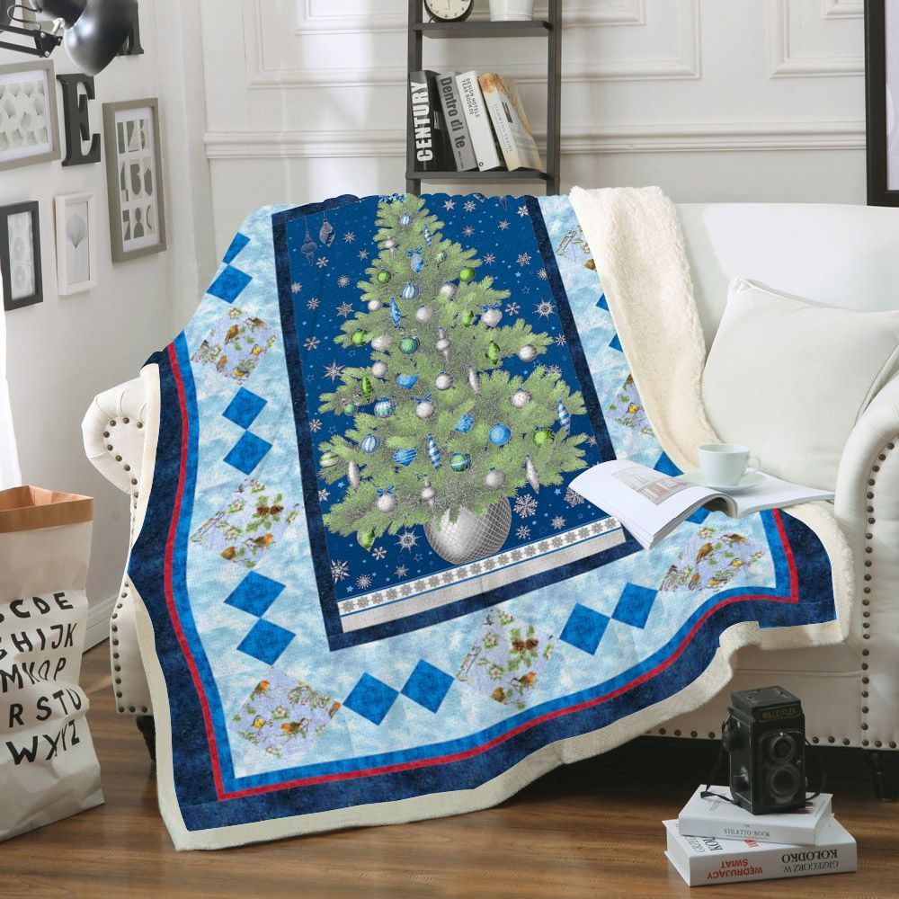 Christmas Tree Winter Sherpa Fleece Blanket
