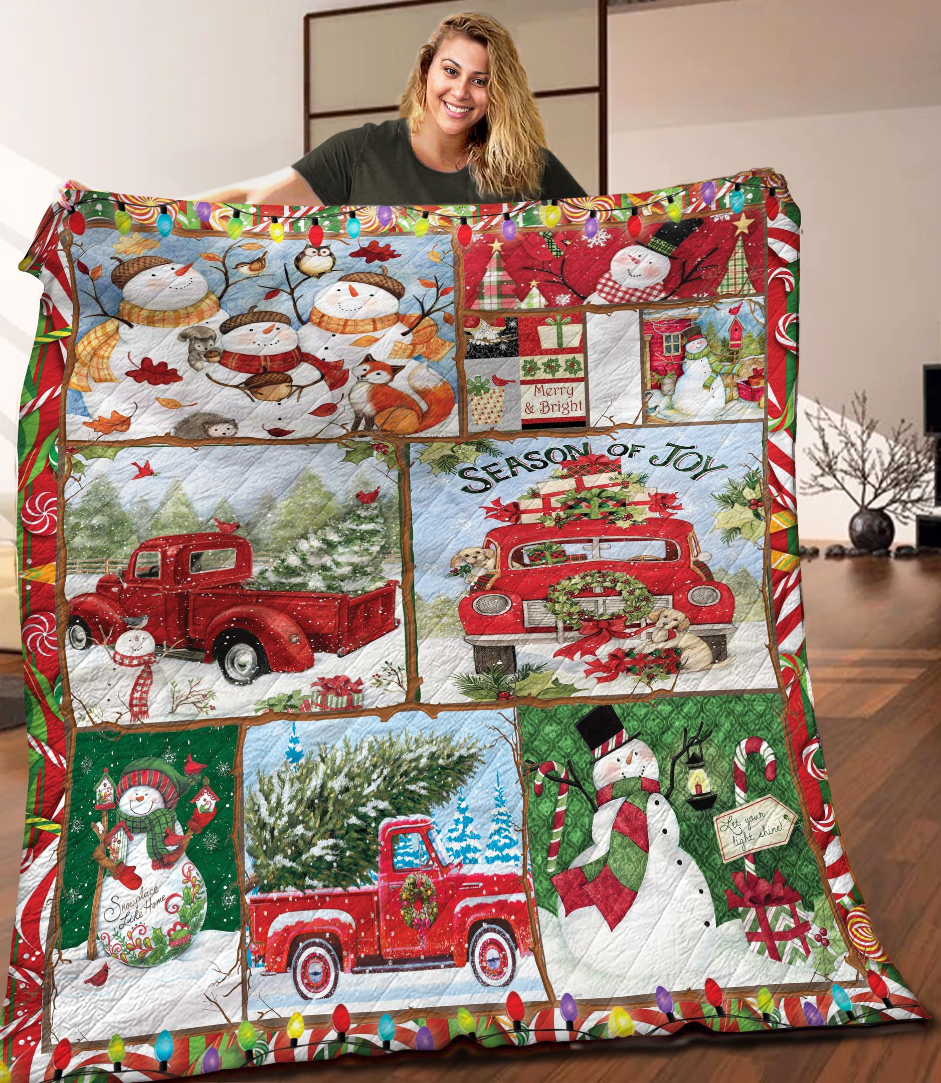 Christmas Truck HHH111104NH Quilt Blanket