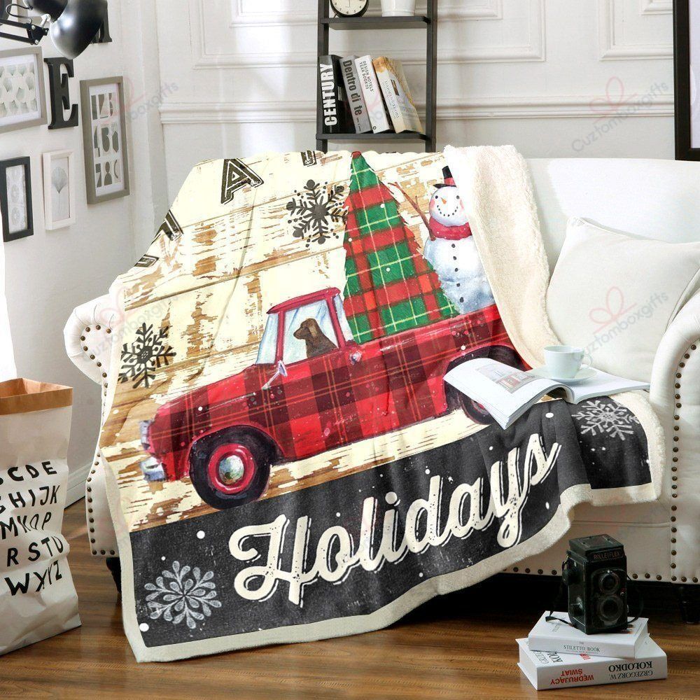 Christmas Truck Fleece Blanket