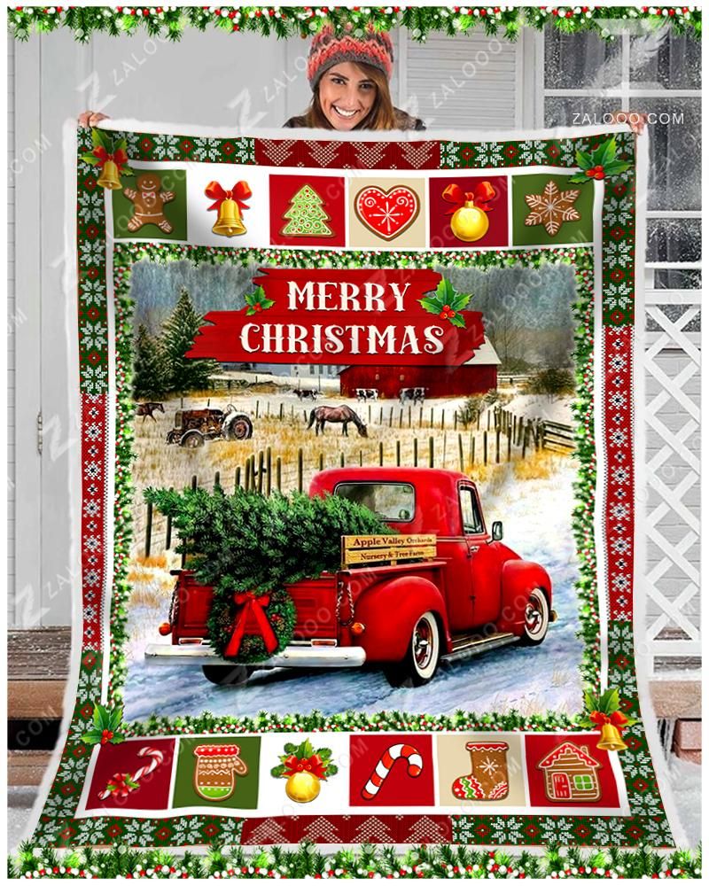 Christmas Truck Fleece Blanket