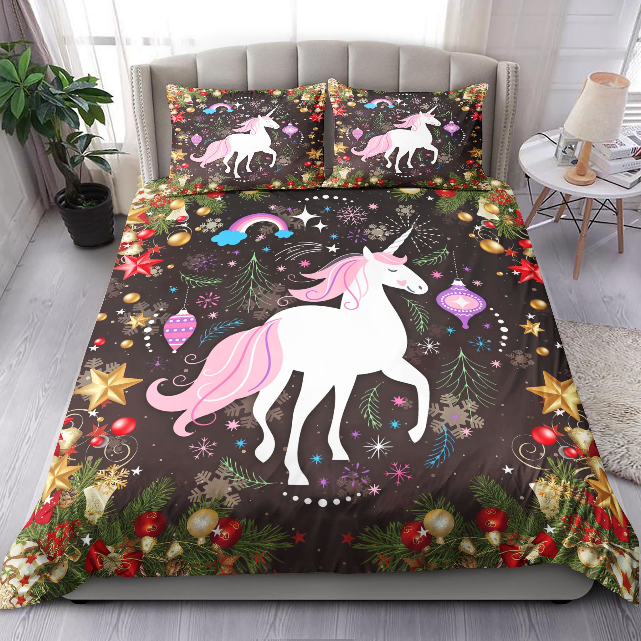 Christmas Unicorn Baby Bedding Set