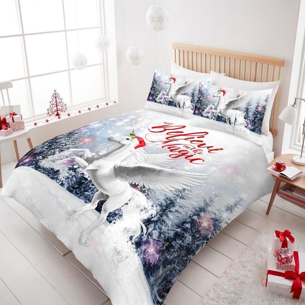 Christmas Unicorn Bedding Set