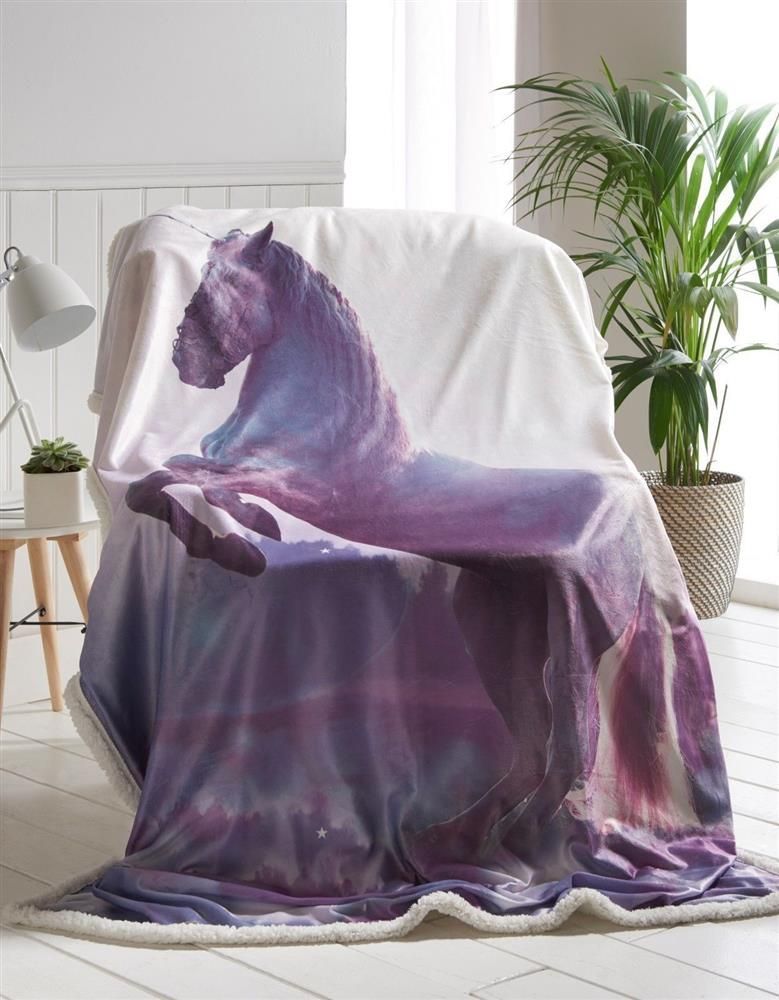 Christmas Unicorn Sherpa Fleece Blanket