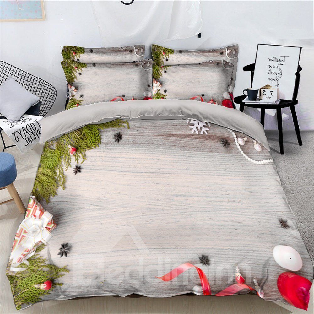 Christmas Wood Bedding Set