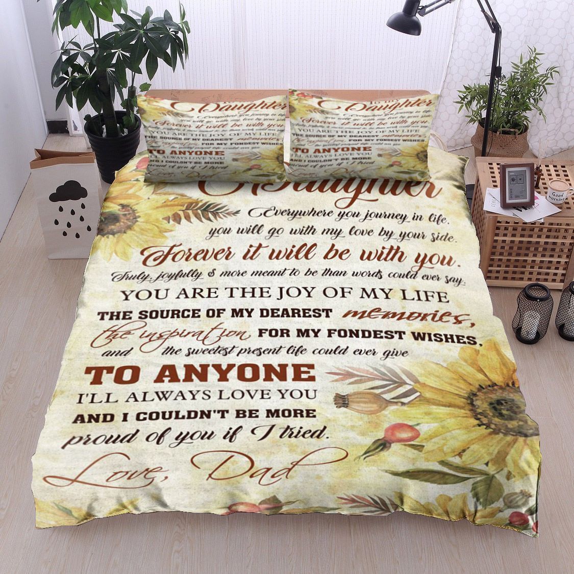 Chrysanthemum Family To My Daughter Love Dad Bedding Set