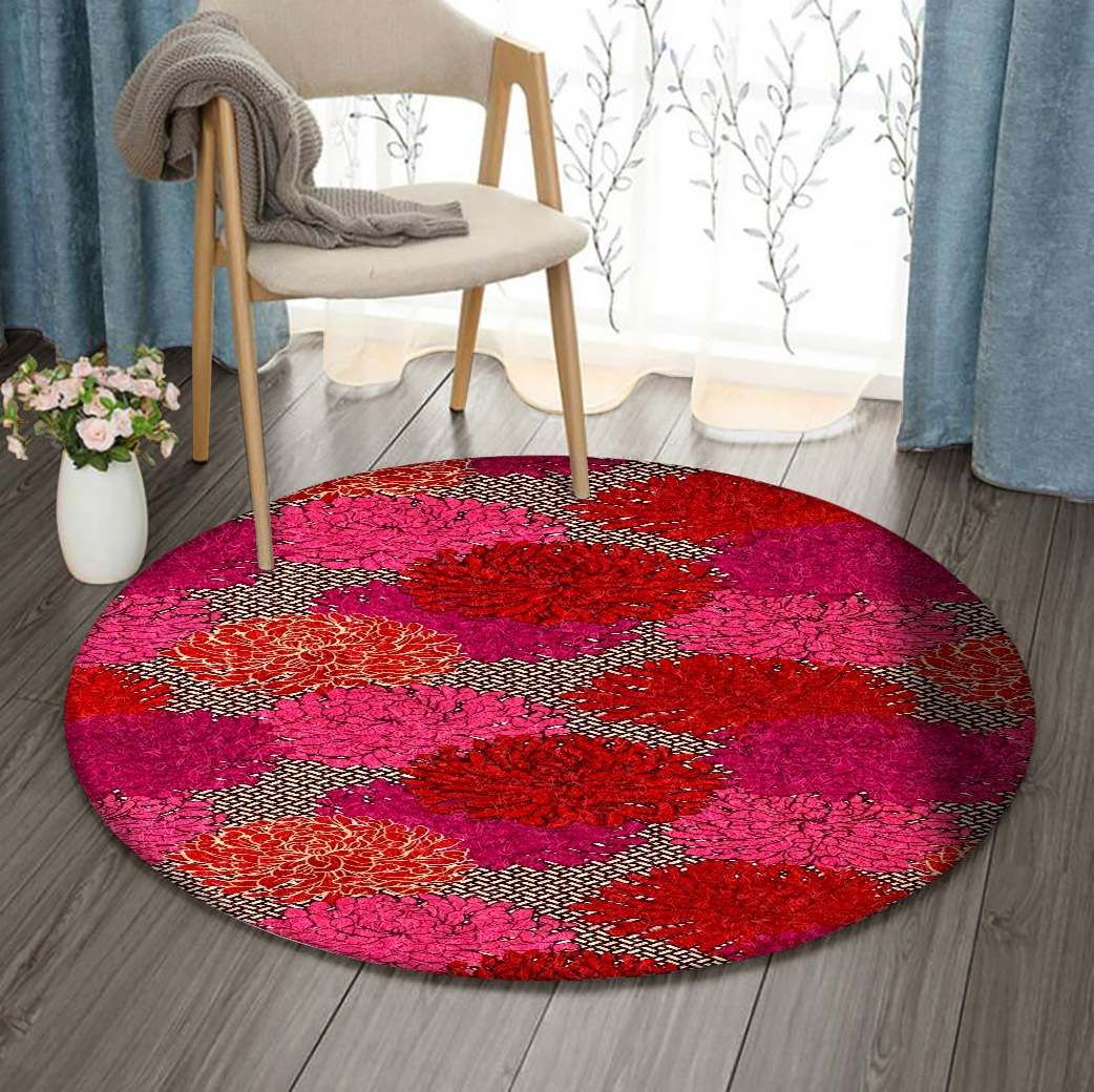 Chrysanthemum Mor Round Carpet