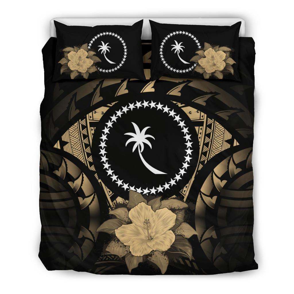 Chuuk Brown Hibiscus Bedding Set