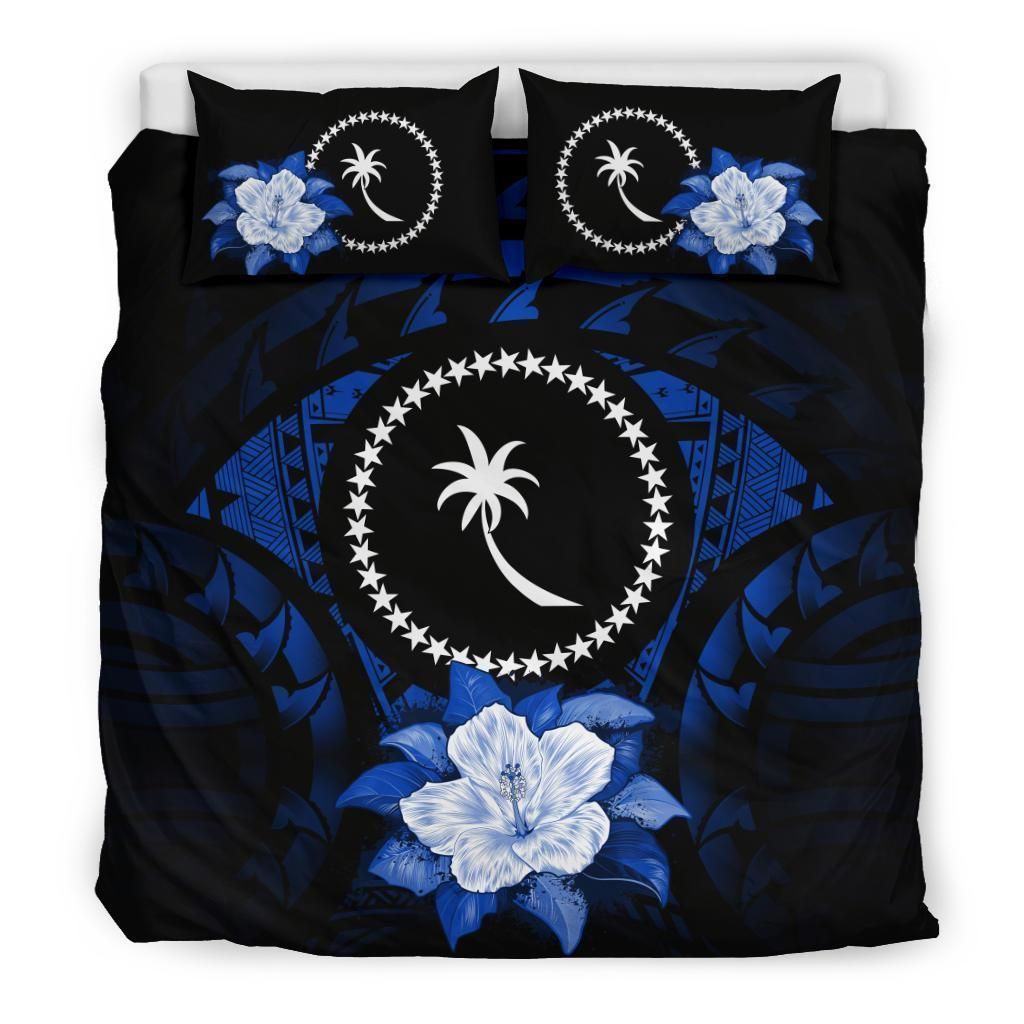Chuuk Hibiscus Dark Blue Bedding Set