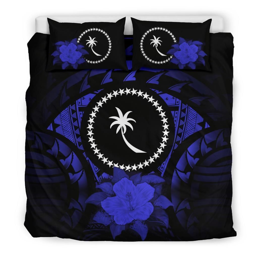 Chuuk Hibiscus Palm Tree Bedding Set