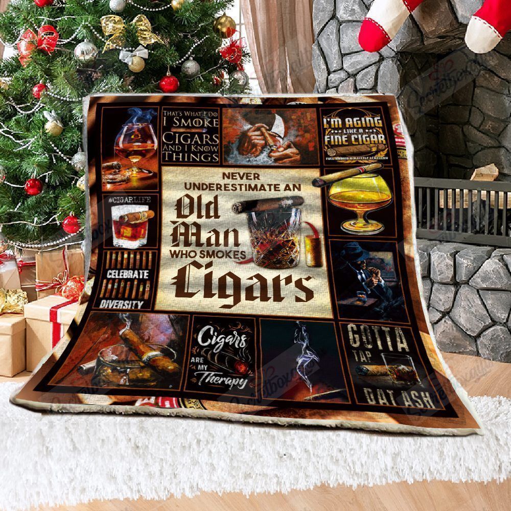 Cigars Are My Therapy Fleece Blanket